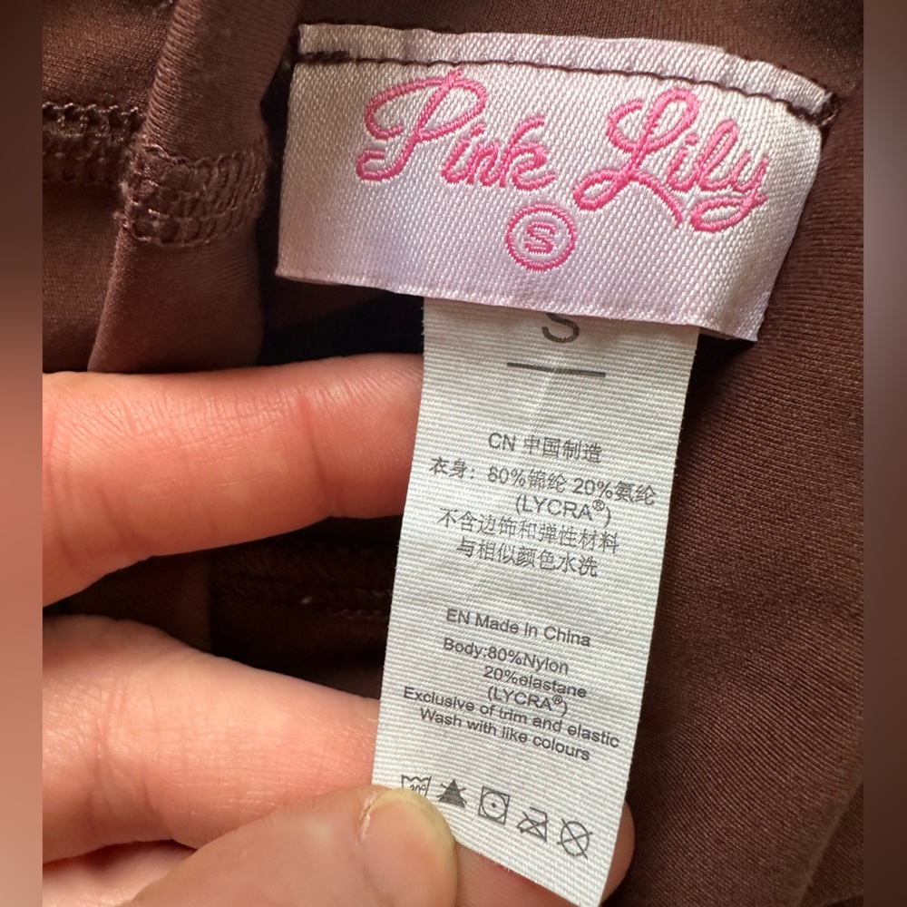 Brown Flare Leggings -PINK LILY - Picture 2 of 2